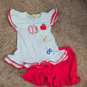 Kids Striped Blue and Red Matching Set
